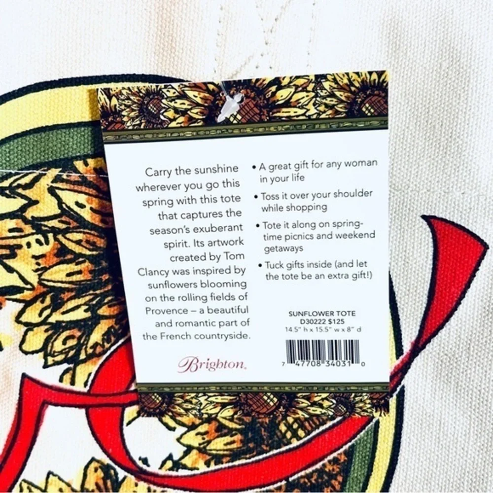 BRIGHTON Something Wonderful Sunflower LOVE Tote Bag - Picture 10 of 15